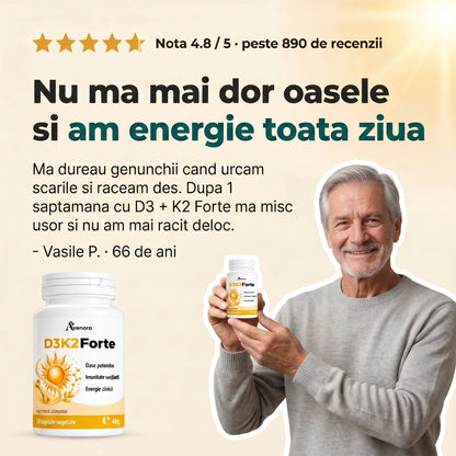 D3K2Forte - Susține oasele și imunitatea (test)