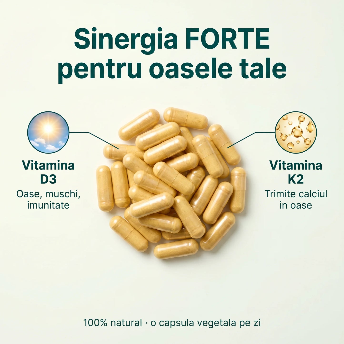 D3K2Forte - Susține oasele și imunitatea (test)