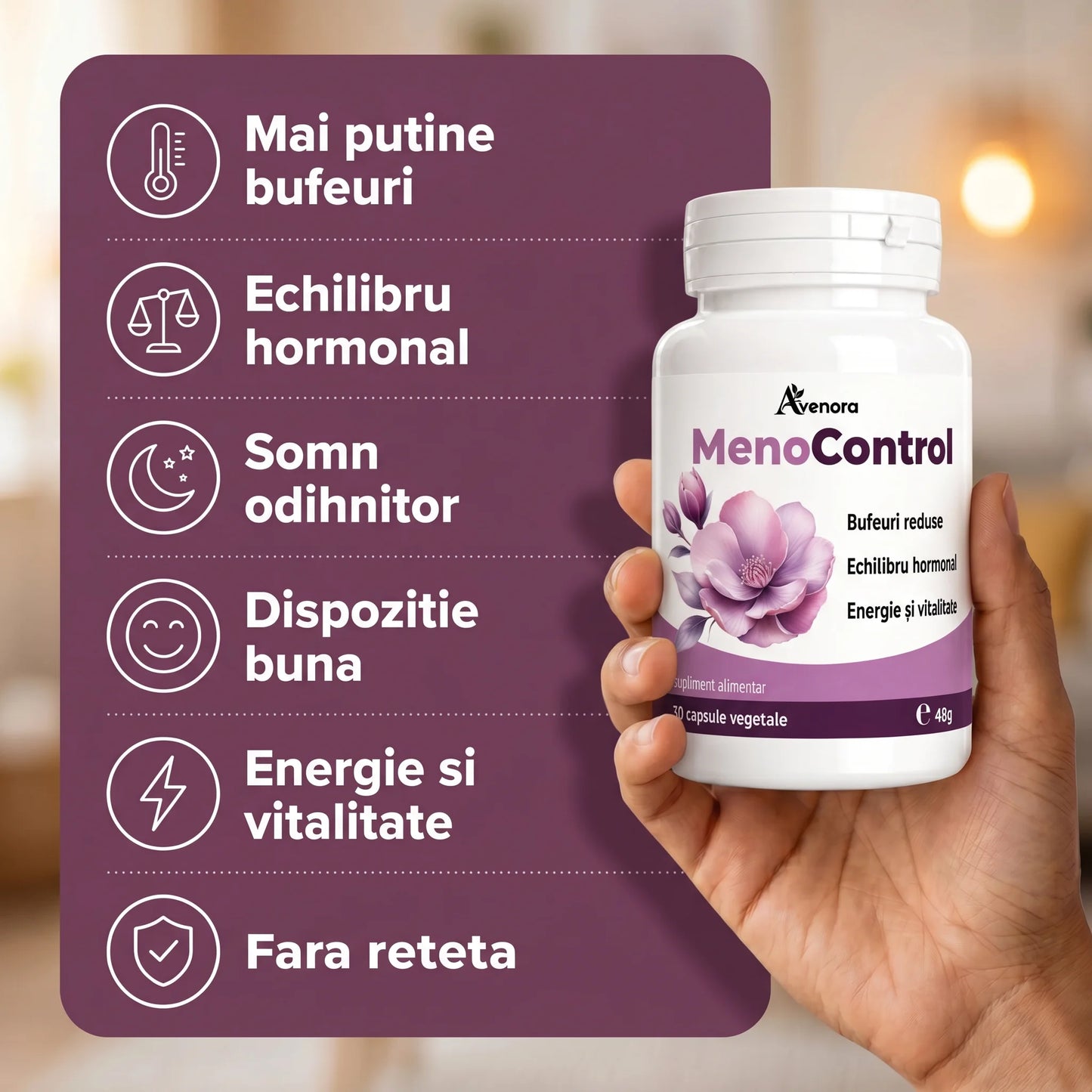 MenoControl - Stare de bine în perioada menopauzei (test)